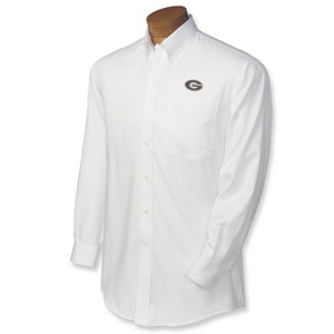 Georgia Bulldogs B&T LS Nailshead Sport Shirt - White